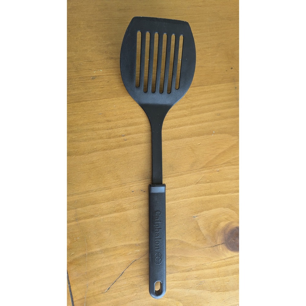 Calphalon Black Nylon Slotted Turner Spatula Heat Resistant 400F Made in USA